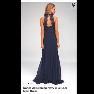 dance all evening navy blue lace maxi dress